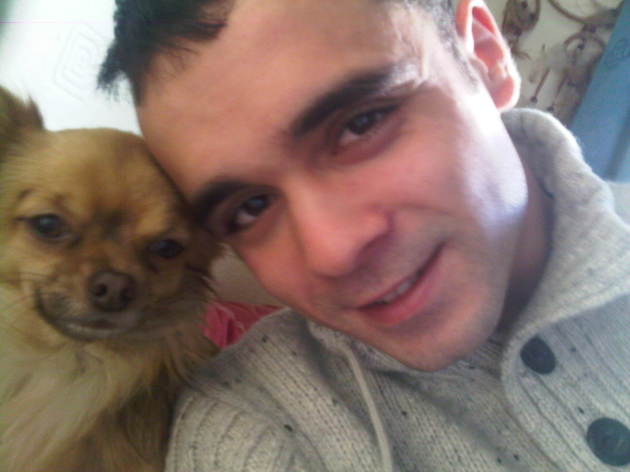 Rob and Jasper, cheek to cheek